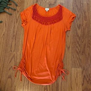 Ella Moss Crochet Neck Top
